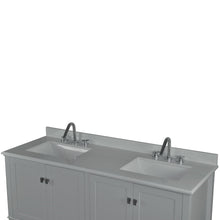 Load image into Gallery viewer, Bellaterra 61&quot; Double Vanity with Quartz Top 800631-61D-LG-WH, Gray, Front Top