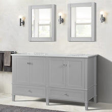 Load image into Gallery viewer, Bellaterra 61&quot; Double Vanity with Quartz Top 800631-61D-LG-WH, Gray, Front