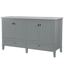 Load image into Gallery viewer, Bellaterra 61&quot; Double Vanity with Quartz Top 800631-61D-LG-WH, Gray, Front