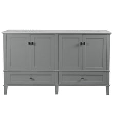 Load image into Gallery viewer, Bellaterra 61&quot; Double Vanity with Quartz Top 800631-61D-LG-WH, Gray, Front