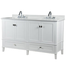 Load image into Gallery viewer, Bellaterra 61&quot; Double Vanity with Quartz Top 800631-61D-LG-WH, White, Front