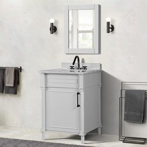 Bellaterra 800632-24BL-WH 24" Single Vanity with White Carrra Marble Top