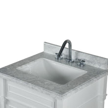Load image into Gallery viewer, Bellaterra 24&quot; Wood Single Vanity w/ White Carrara Marble Top Rectangular Sink 800632-24BN-LG (Light Gray)