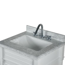 Load image into Gallery viewer, Bellaterra 24&quot; Wood Single Vanity w/ White Carrara Marble Top Rectangular Sink 800632-24BN-WH (White)
