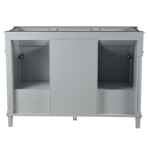 Bellaterra 48" Double Vanity with White Carrra Marble Top 800632-48DBL-LG-WH, Gray, Backside