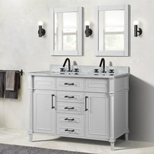 Load image into Gallery viewer, Bellaterra 48&quot; Double Vanity with White Carrra Marble Top 800632-48DBL-LG-WH, White, Front