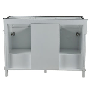 Bellaterra 48" Double Vanity with White Carrra Marble Top 800632-48DBL-LG-WH, White, Backside