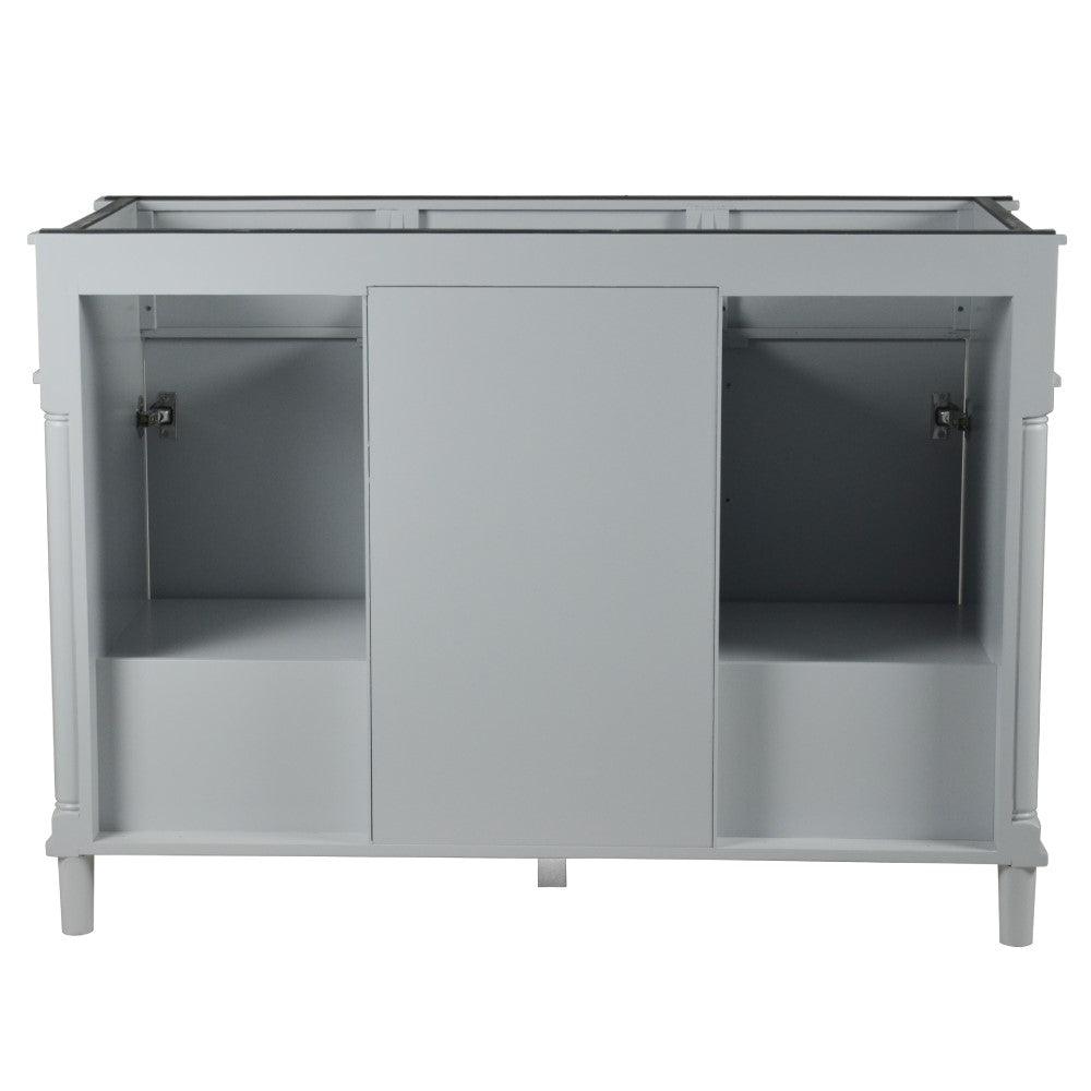 Bellaterra 48" Double Vanity with White Carrera Marble Top 800632-48DGD, Gray, Backside