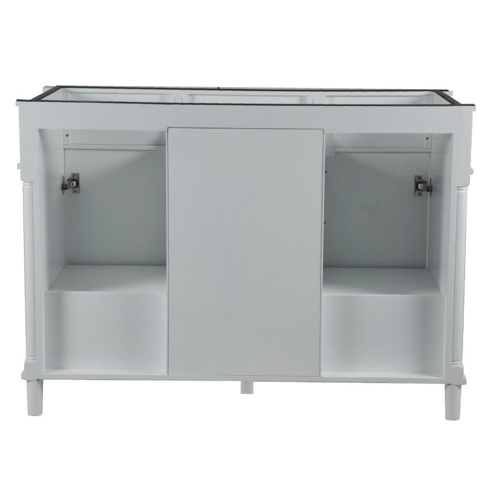 Bellaterra 48" Double Vanity with White Carrera Marble Top 800632-48DGD, White, Backside