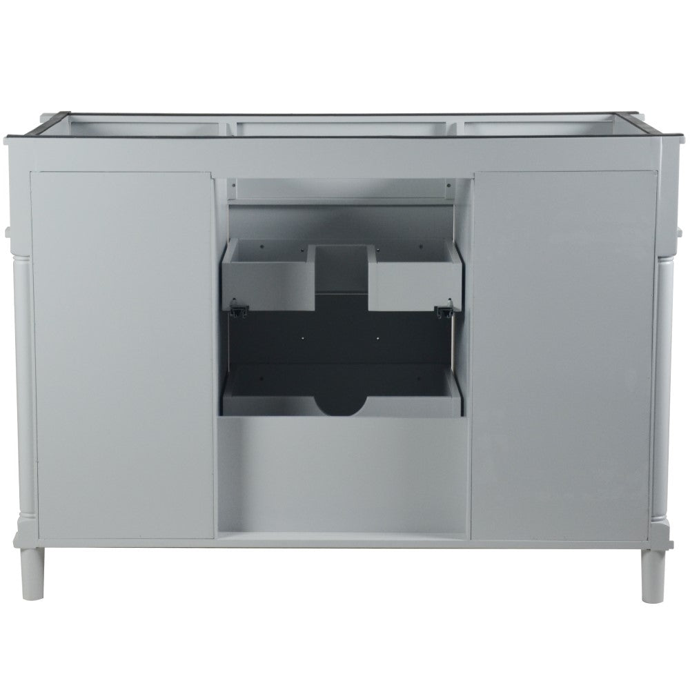 Bellaterra 48" Single Vanity with White Carrara Marble Top 800632-48SBN, Gray, Backside