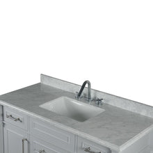 Load image into Gallery viewer, Bellaterra 48&quot; Single Vanity with White Carrara Marble Top 800632-48SBN, Gray, Sink