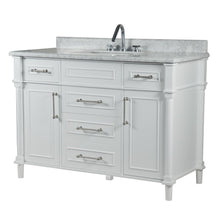 Load image into Gallery viewer, Bellaterra 48&quot; Single Vanity with White Carrara Marble Top 800632-48SBN, White, Front