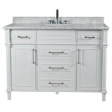 Load image into Gallery viewer, Bellaterra 48&quot; Single Vanity with White Carrara Marble Top 800632-48SBN, White, Front