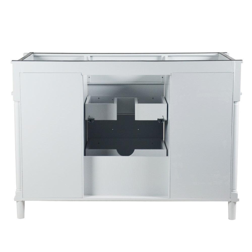 Bellaterra 48" Single Vanity with White Carrara Marble Top 800632-48SGD, White, Backside