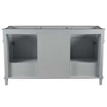 Load image into Gallery viewer, Bellaterra 60&quot; Double Vanity with White Carrara Marble Top 800632-60DBL-LG-WH, Gray, Backside