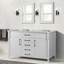 Load image into Gallery viewer, Bellaterra 60&quot; Double Vanity with White Carrara Marble Top 800632-60DBL-LG-WH, White, Front