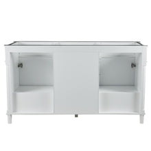 Load image into Gallery viewer, Bellaterra 60&quot; Double Vanity with White Carrara Marble Top 800632-60DBL-LG-WH, White, Back Side