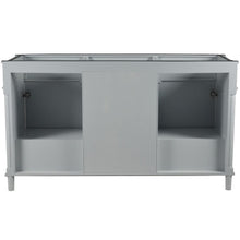 Load image into Gallery viewer, Bellaterra 60&quot; Double Vanity with White Carrara Marble Top 800632-60DBN-LG-WH, Gray, Backside