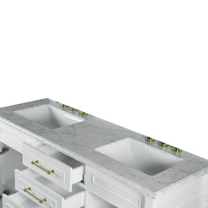 Bellaterra 60" Double Vanity with White Carrara Marble Top 800632-60DGD-LG-WH, White, Double Sink