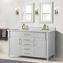 Load image into Gallery viewer, Bellaterra 60&quot; Double Vanity with White Carrara Marble Top 800632-60DGD-LG-WH, White, Front