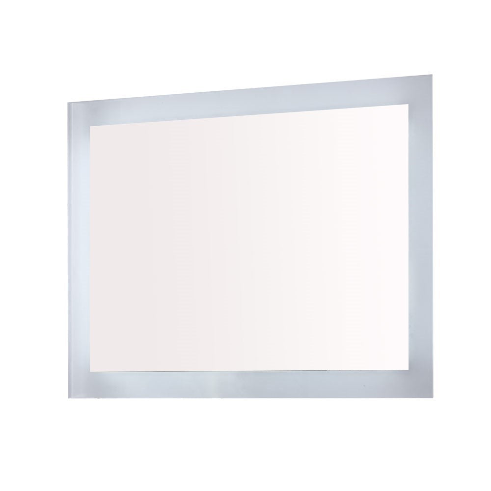 Bellaterra 801071-M-36 36 in. Rectangular LED Bordered Illuminated Mirror with Bluetooth Speakers - Frame