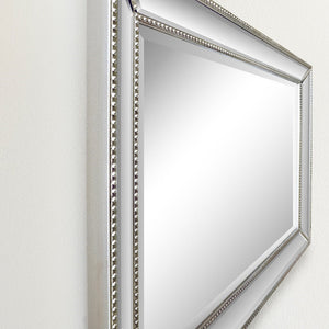 Bellaterra 24 in. Rectangle Silver Beaded Frame Mirror 802032-M, Sideview