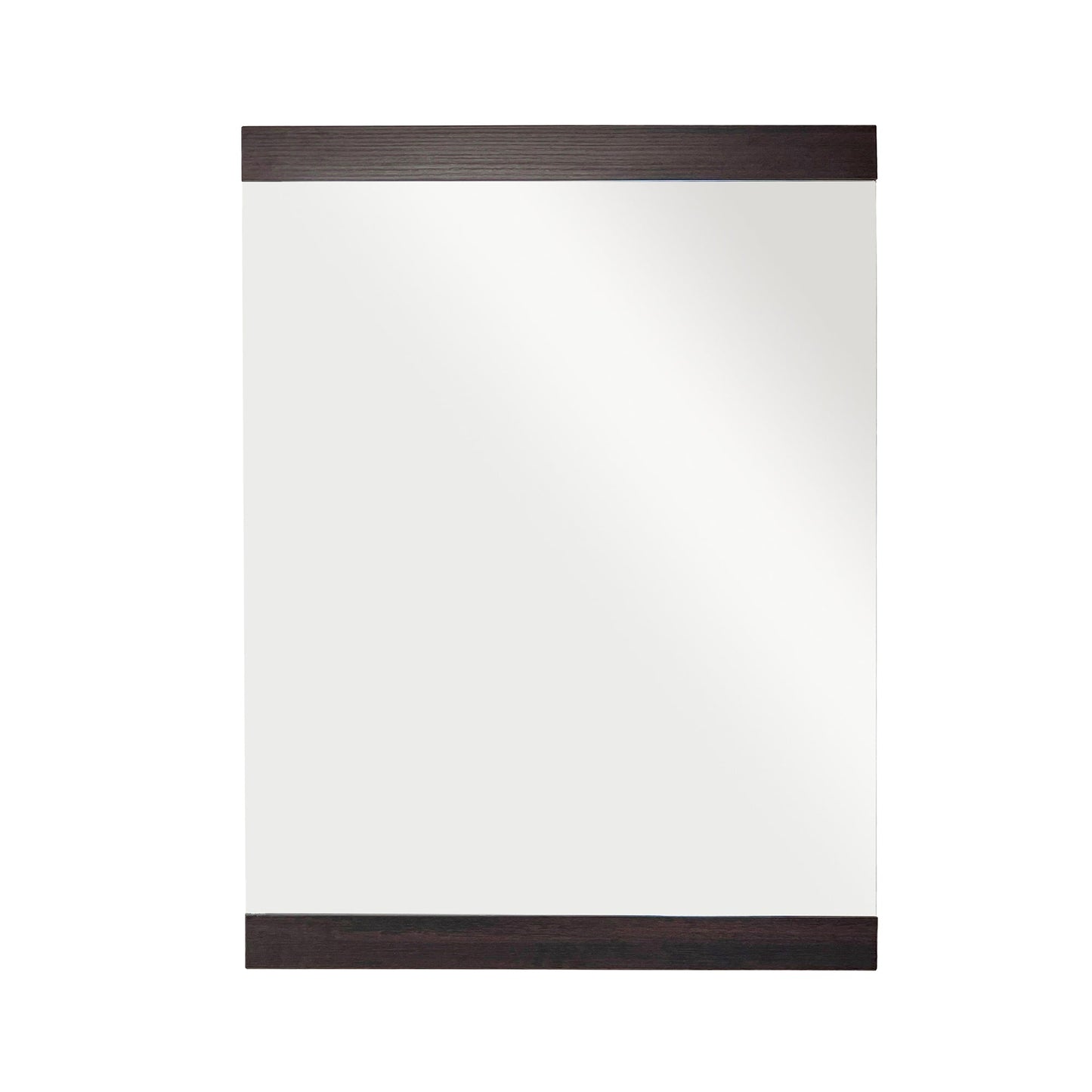 24" Rectangular Framed Mirror, Dark Gray