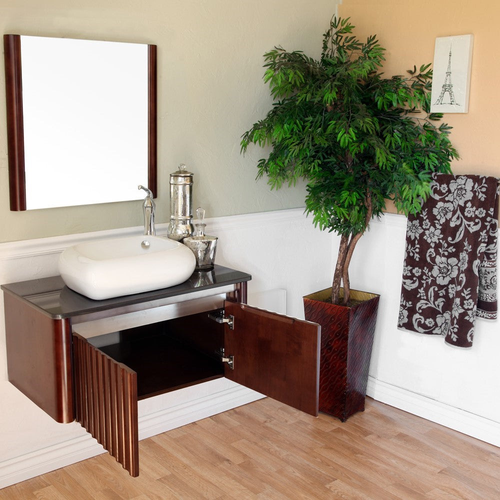 Bellaterra 32.5 in Single Sink Vanity-Wood-Walnut 804347