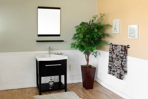 Bellaterra 27.5" Single Sink modern Vanity-Wood Black / Gray 804353-GY