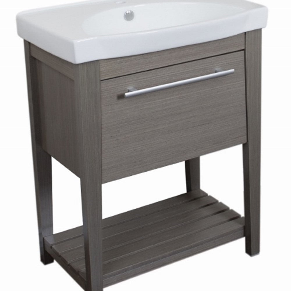 Bellaterra 27.5 in Single Sink Vanity-Wood, Gray