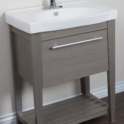 Bellaterra 27.5 in Single Sink Vanity-Wood, Gray