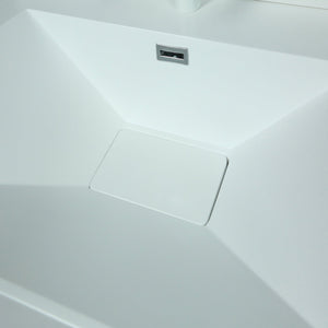 31.5" Single Sink Neutural or Light Gray finish Vanity, White Ceramic Top, lower open shelf, Sink