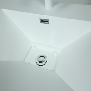 31.5" Single Sink Neutural or Light Gray finish Vanity, White Ceramic Top, lower open shelf, sink