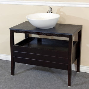 Bellaterra 35.5 in Single Sink Vanity-Wood-Black 804357-BL, Front