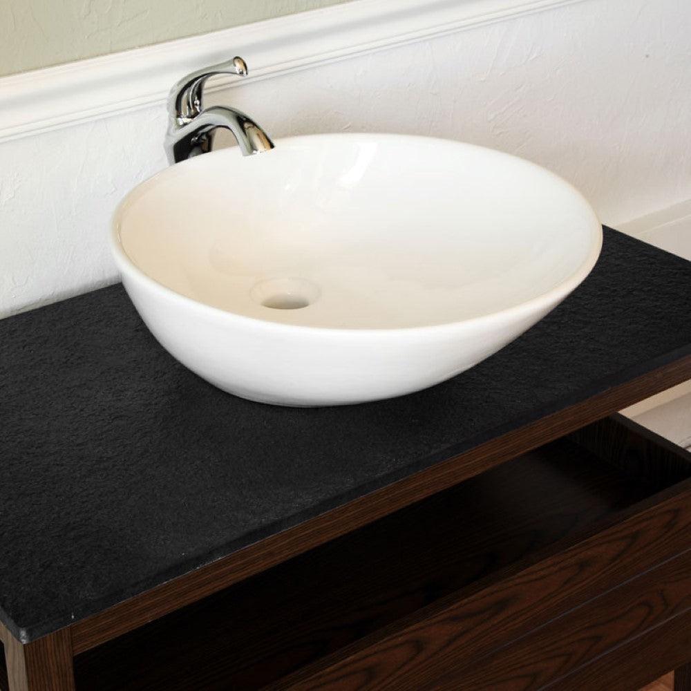 Bellaterra 35.5 in Single Sink Vanity-Wood-Dark Walnut 804357, Front