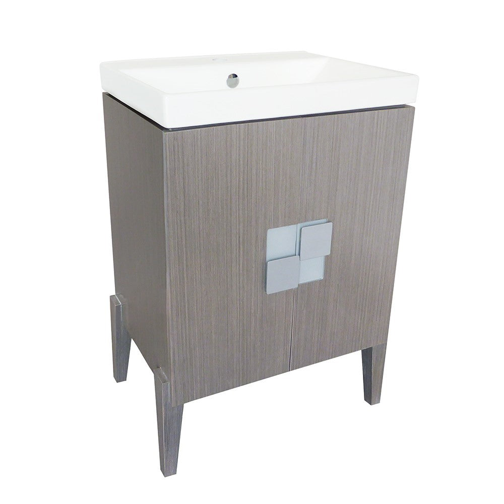 Bellaterra 25" Wood Single Sink Vanity 804366-GY (Gray)