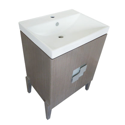 Bellaterra 25" Wood Single Sink Vanity 804366-GY (Gray)