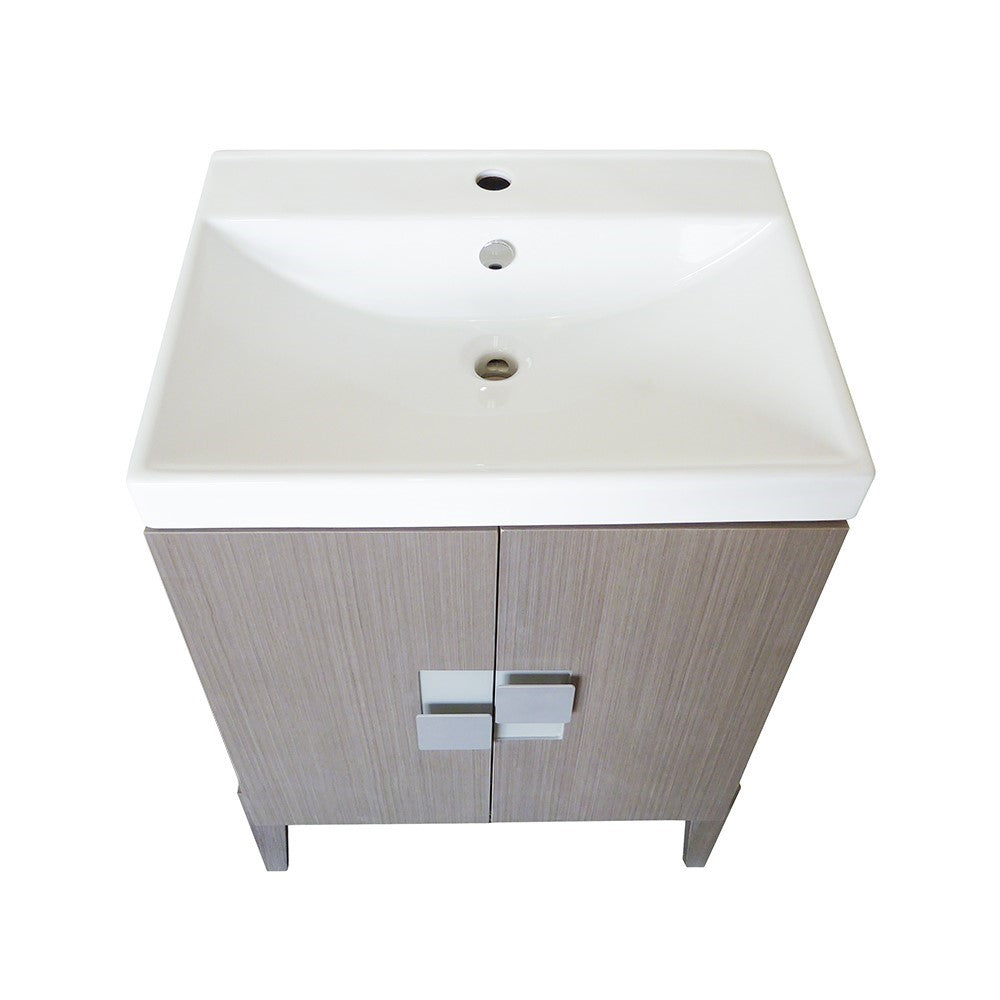 Bellaterra 25" Wood Single Sink Vanity 804366-GY (Gray)