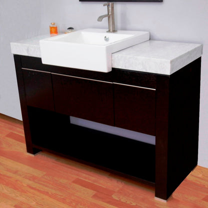 Bellaterra 48 In. Single Sink Vanity - Black Oak 804375A-48-BL, Front