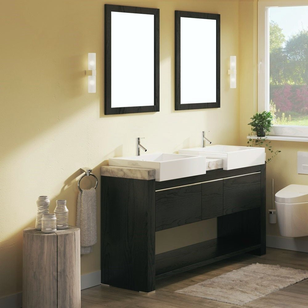 Bellaterra 57.75 in Double Sink Vanity-Wood-Black 804375A-BL, Front