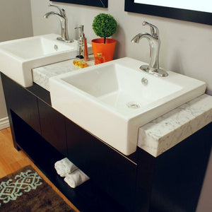 Bellaterra 57.75 in Double Sink Vanity-Wood-Black 804375A-BL, Double Sink SIde View