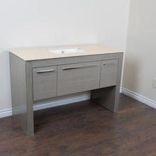 Load image into Gallery viewer, Bellaterra 55.3 in Single Sink Vanity 804380, Gray / Creama Marfil / Rectangle