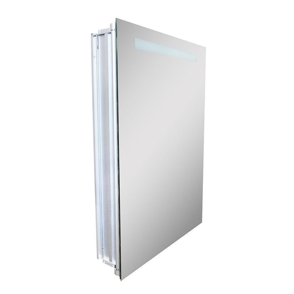 Bellaterra 20 in. Rectangular LED Illuminated Mirrored Medicine Cabinet, Sideview