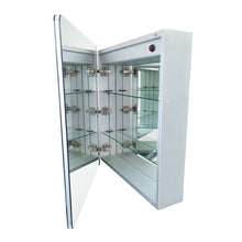 Load image into Gallery viewer, Bellaterra 24 in. Rectangular LED Illuminated Mirrored Medicine Cabinet 808082-MC, Open