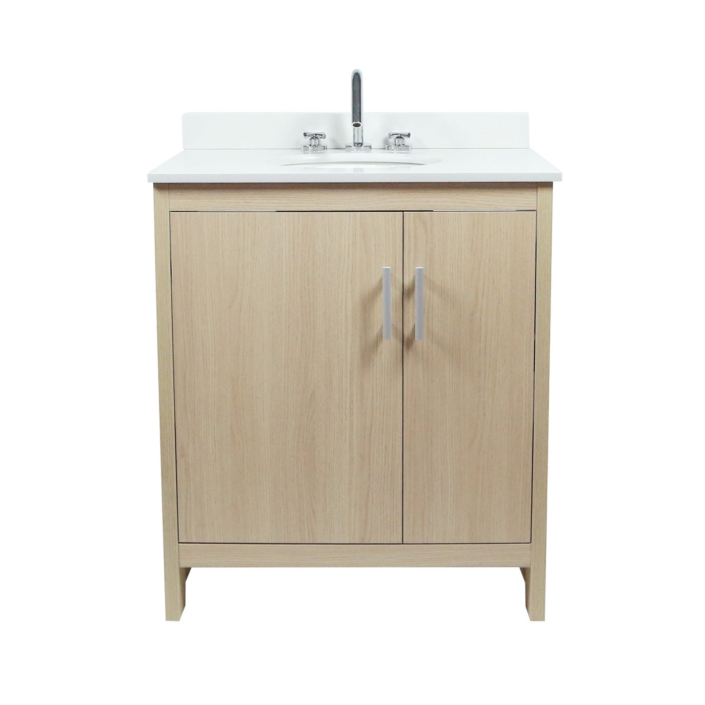 31" Single Vanity with White Quartz And Oval Sink