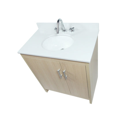 31" Single Vanity with White Quartz And Oval Sink