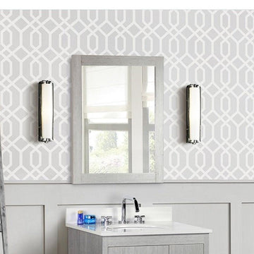 Bellaterra 24 in. Rectangle Wood Frame Mirror in Gray Pine Finish 808130-M-24, Front