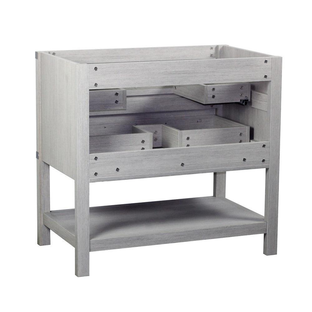 Bellaterra 37" Single Wood Gray Pine Vanity,  White Quartz Top, Sink  808175-36-GP-WEO 