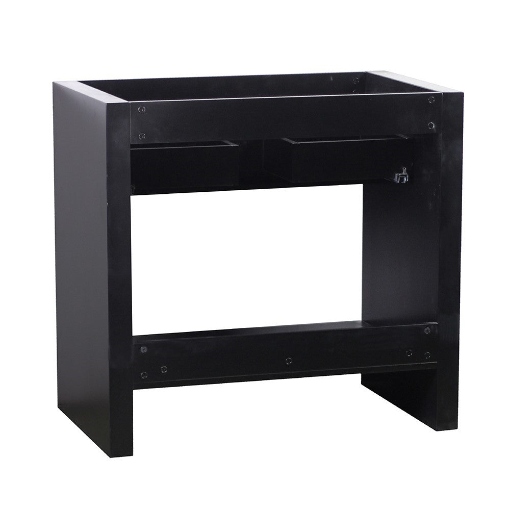 Bellaterra 37" Single Wood Matte Black Vanity,  Black Galaxy Top, Sink  808175-36-BL-BGR