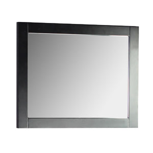 Bellaterra 30 in. Rectangle Wood Frame Mirror in Matte Black Finish 808185-M-30, Front
